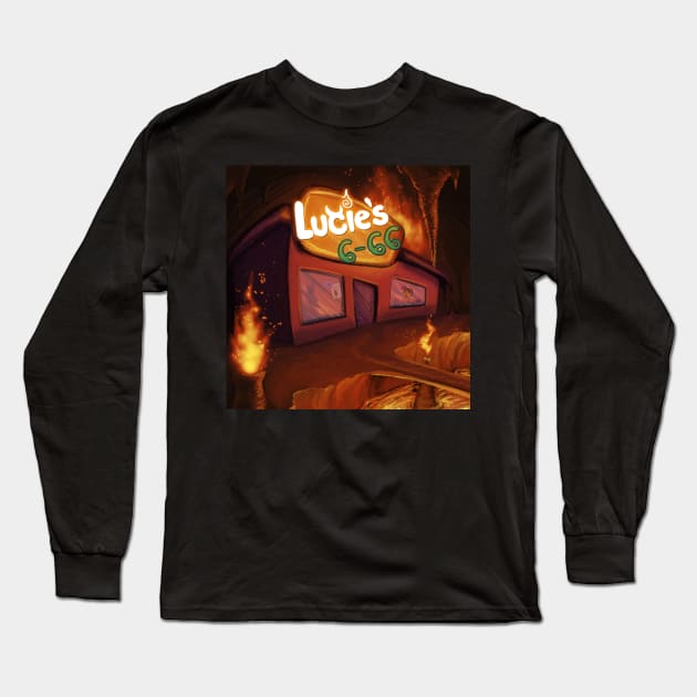 Lucie's 6-66 The Number One Convenience Store in all DamnNation Long Sleeve T-Shirt by Language of Bromance Podcast